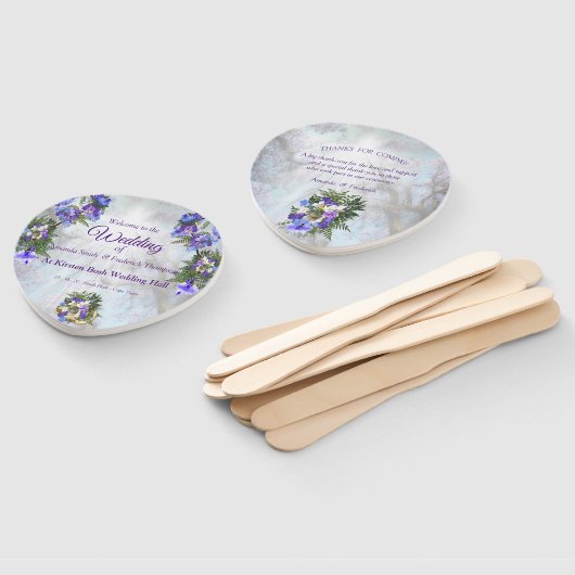 Éventail Jacaranda Blooms & Lily Bouquet Fans (Non-assemblé)