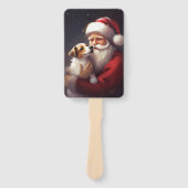 Éventail Jack Russell Avec Noël Festif Du Père Noël (Devant)