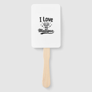 Éventail J'adore mon design de chien vintage Maltipoo_1