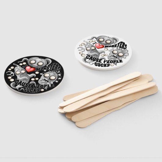 Éventail J'aime les monstres parce que les gens aiment les (Non-assemblé)