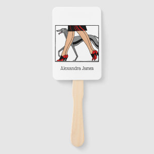 Éventail Jambes Art Déco Femmes Greyhound Whippet Chien R