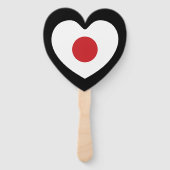 Éventail Japon | Coeur du drapeau japonais (Devant)