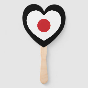 Éventail Japon Coeur du drapeau japonais