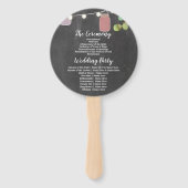 Éventail Jar Lights Floral Chalk Jars Programme de mariage (Dos)