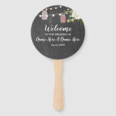 Éventail Jar Lights Floral Chalk Jars Programme de mariage (Devant)