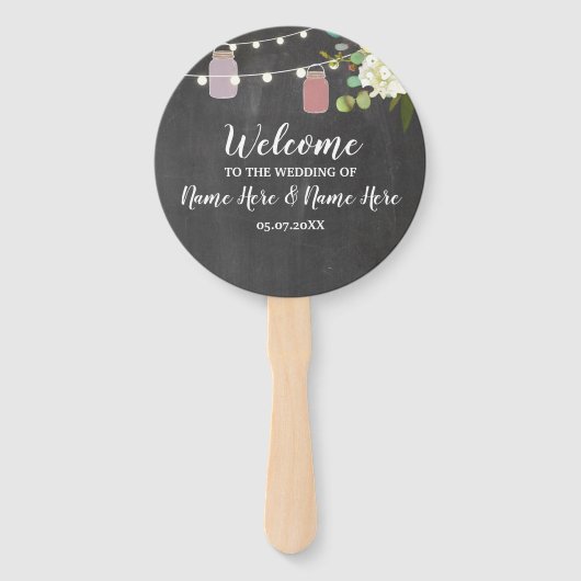 Éventail Jar Lights Floral Chalk Jars Programme de mariage  (Devant)