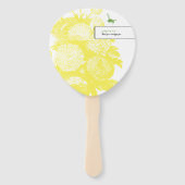 Éventail Jardin Bee Toile Cheveux Jaune Fan de fête (Devant)