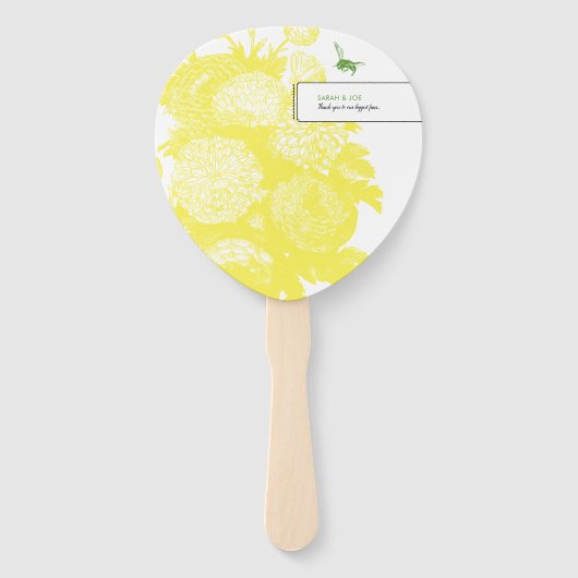 Éventail Jardin Bee Toile Cheveux Jaune Fan de fête (Devant)