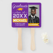 Éventail Jardin de graduation modifiable Nom et nom de l'éc (Devant et derrière)