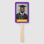 Éventail Jardin de graduation modifiable Nom et nom de l'éc (Dos)