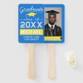 Éventail Jardin de graduation modifiable Nom et nom de l'éc (Devant et derrière)