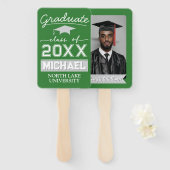 Éventail Jardin de graduation modifiable Nom et nom de l'éc (Devant et derrière)