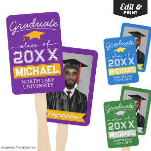Éventail Jardin de graduation modifiable Nom et nom de l'éc
