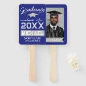 Éventail Jardin de graduation modifiable Nom et nom de l'éc (Devant et derrière)