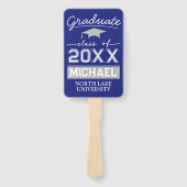 Éventail Jardin de graduation modifiable Nom et nom de l'éc (Devant)