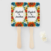 Éventail Jardin été Floral géométrique (Devant et derrière)