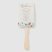 Éventail Jardin fleur sauvage Programme de mariage beige Ve (Devant)