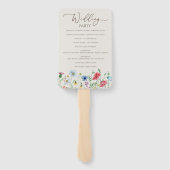 Éventail Jardin fleur sauvage Programme de mariage beige Ve (Dos)