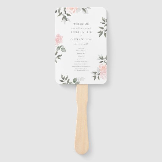 Éventail Jardin Fleuris Programme de mariage Ventilateur à (Devant)