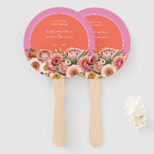 Éventail Jardin Sunrise rose Orange moderne Mariage Floral
