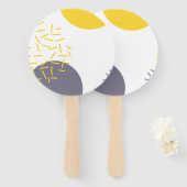 Éventail Jaune, cool, moderne, art géométrique tendance (Devant et derrière)