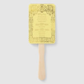 Éventail Jaune Gold Déco Chic Glam Wedding Programme (Dos)