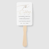 Éventail Jaune Gold Moderne Calligraphie Programme de maria (Devant)