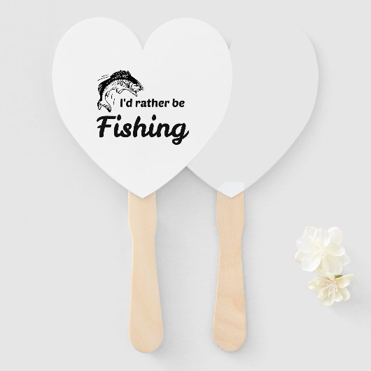 Éventail Je préférerais pêcher (Devant et derrière)