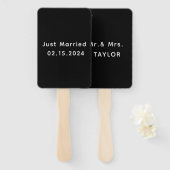 Éventail Je Viens De Marier M. & Mme | Monogramme Mariage (Devant et derrière)