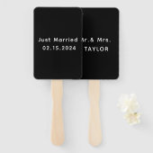 Éventail Je Viens De Marier M. & Mme | Monogramme Mariage (Devant et derrière)