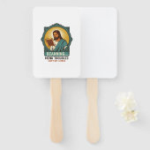 Éventail Jésus Code QR flou ne scannera pas Menu Humour Tec (Devant et derrière)