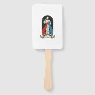 Éventail Jésus de la Miséricorde Divine Vintage