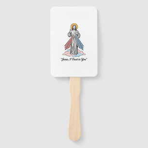 Éventail Jésus, je me fie à toi, design de chemise vintage