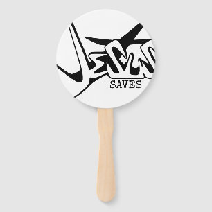 ÉVENTAIL JÉSUS SAUVE GRAFFITI