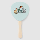 Éventail Jeu de fleurs de délice d'été de chatons (Devant)