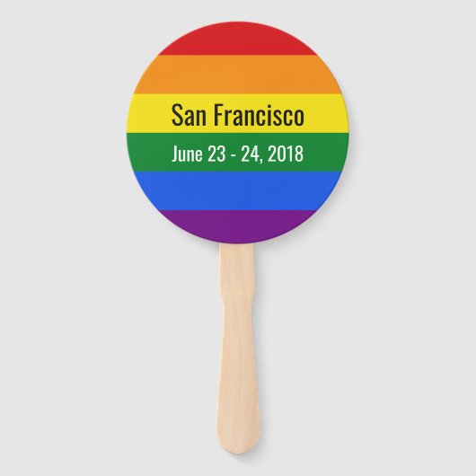 Éventail Jeu de ventilateurs de texte personnalisé Rainbow  (Dos)