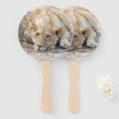 Éventail Jeunes lions (Devant et derrière)