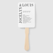 Éventail Jocelyn Black and White Modern Wedding Programme (Devant)