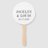 Éventail Jocelyn Mariage moderne noir et blanc (Devant)