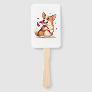 Éventail Joie de Corgi Candy Cane
