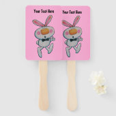 Éventail Joli Cartoon Blanc Pouce Haut Pouce Inscription Ro (Devant et derrière)