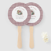 Éventail Joli Fall Green & Plum Citrouille Baby shower à th (Devant et derrière)