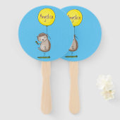 Éventail Joli hérisson et motif de dessin animé de ballon (Devant et derrière)