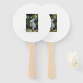 Éventail Joli nom de photo de lapin de compagnie vert paste (Devant et derrière)