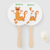 Éventail Joli triton orangé joyeux (Devant et derrière)