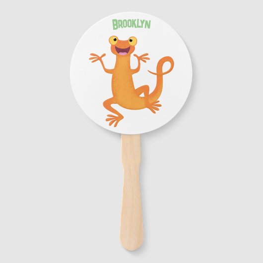 Éventail Joli triton orangé joyeux (Devant)