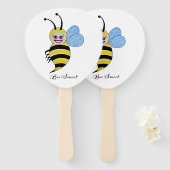 Éventail Jolie Abeille Aquarelle Avec Un Bon Sourire (Devant et derrière)
