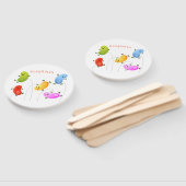 Éventail Jolie jellybeans bondissant dessin animé (Non-assemblé)