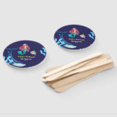 Éventail Jolie sirène requin baleine arc-en-ciel anniversai (Non-assemblé)