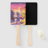Éventail Jolies filles de glace animées (Devant et derrière)